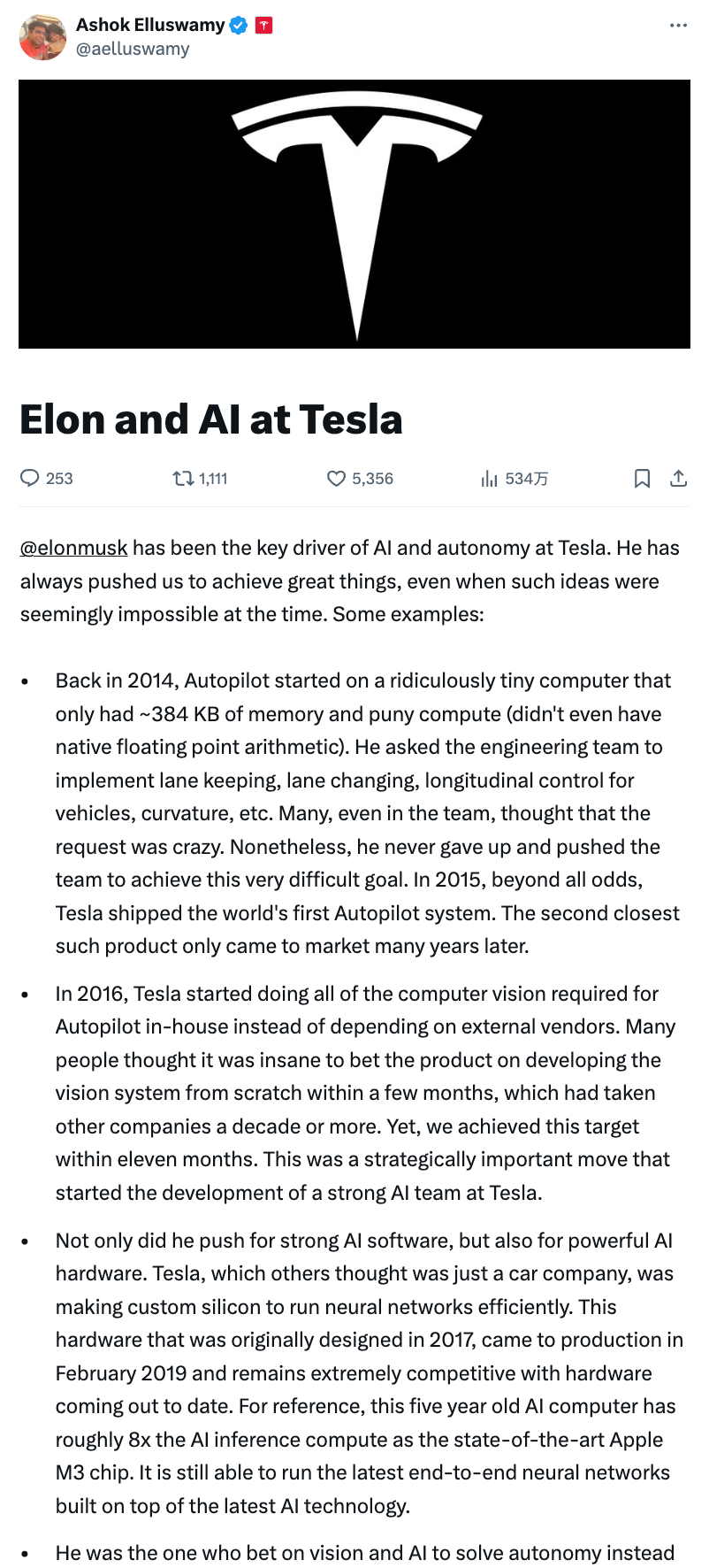 Elon and AI at Tesla